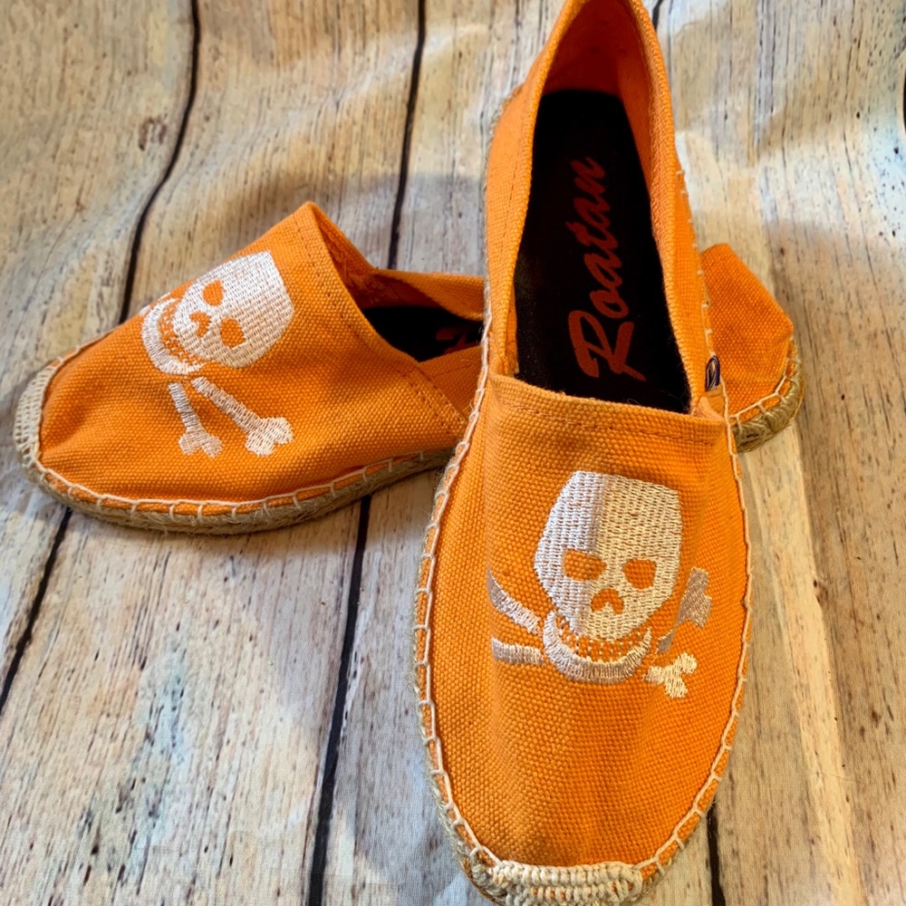 Orange Skull Espadrilles